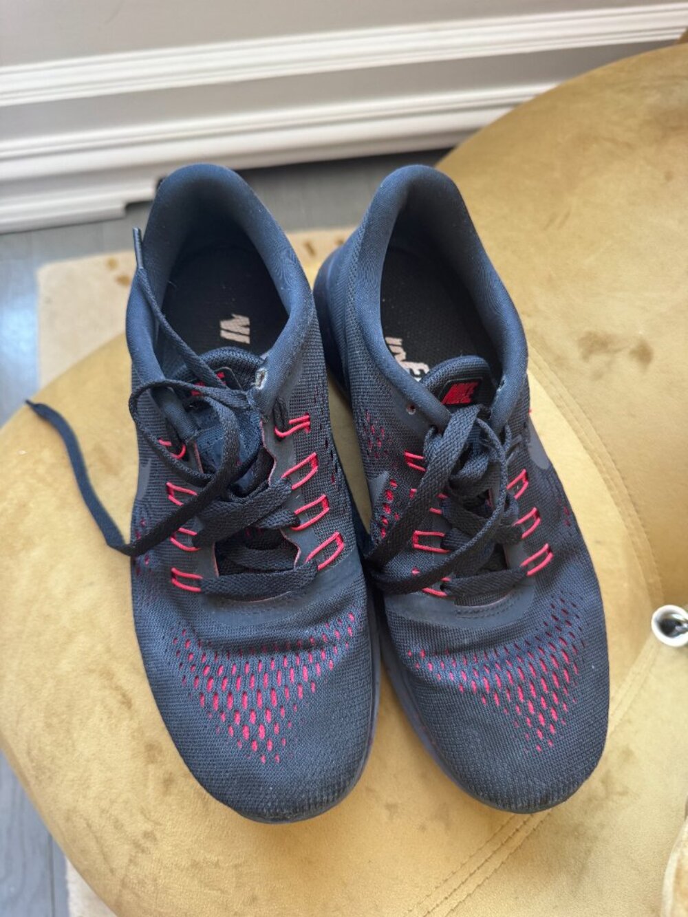 Customized Nike Free RN 2017 NikeID Black Red Running Shoes Women’s 7